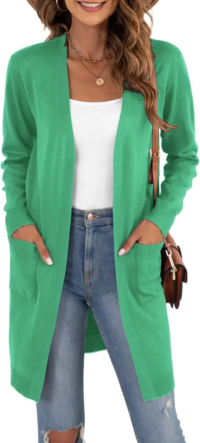 VIISHOW Women's Classic Cardigans Long Sleeve Open Front Casual Knit Cardigan Sweaters Coat Soft Outwear