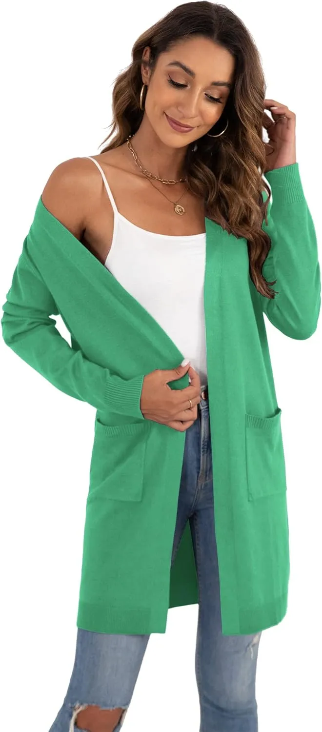 VIISHOW Women's Classic Cardigans Long Sleeve Open Front Casual Knit Cardigan Sweaters Coat Soft Outwear