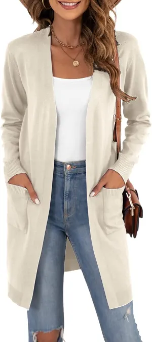 VIISHOW Women's Classic Cardigans Long Sleeve Open Front Casual Knit Cardigan Sweaters Coat Soft Outwear
