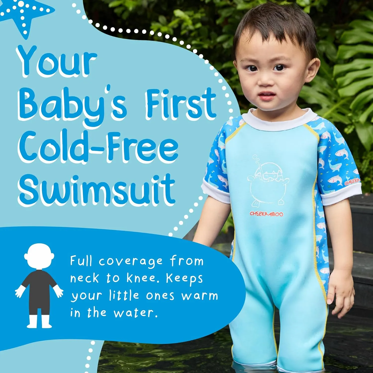 Warmiebabes Baby and Toddler Swimsuit, Thermal Baby Swimsuit Made with UPF50  Neoprene, Quick-Dry Wetsuit