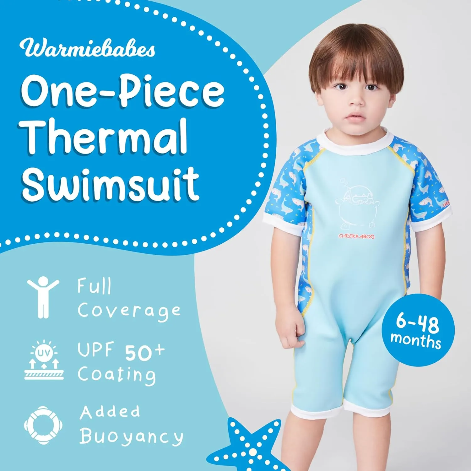 Warmiebabes Baby and Toddler Swimsuit, Thermal Baby Swimsuit Made with UPF50  Neoprene, Quick-Dry Wetsuit
