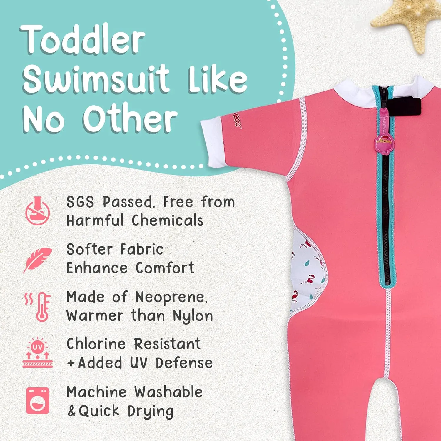 Warmiebabes Baby and Toddler Swimsuit, Thermal Baby Swimsuit Made with UPF50  Neoprene, Quick-Dry Wetsuit
