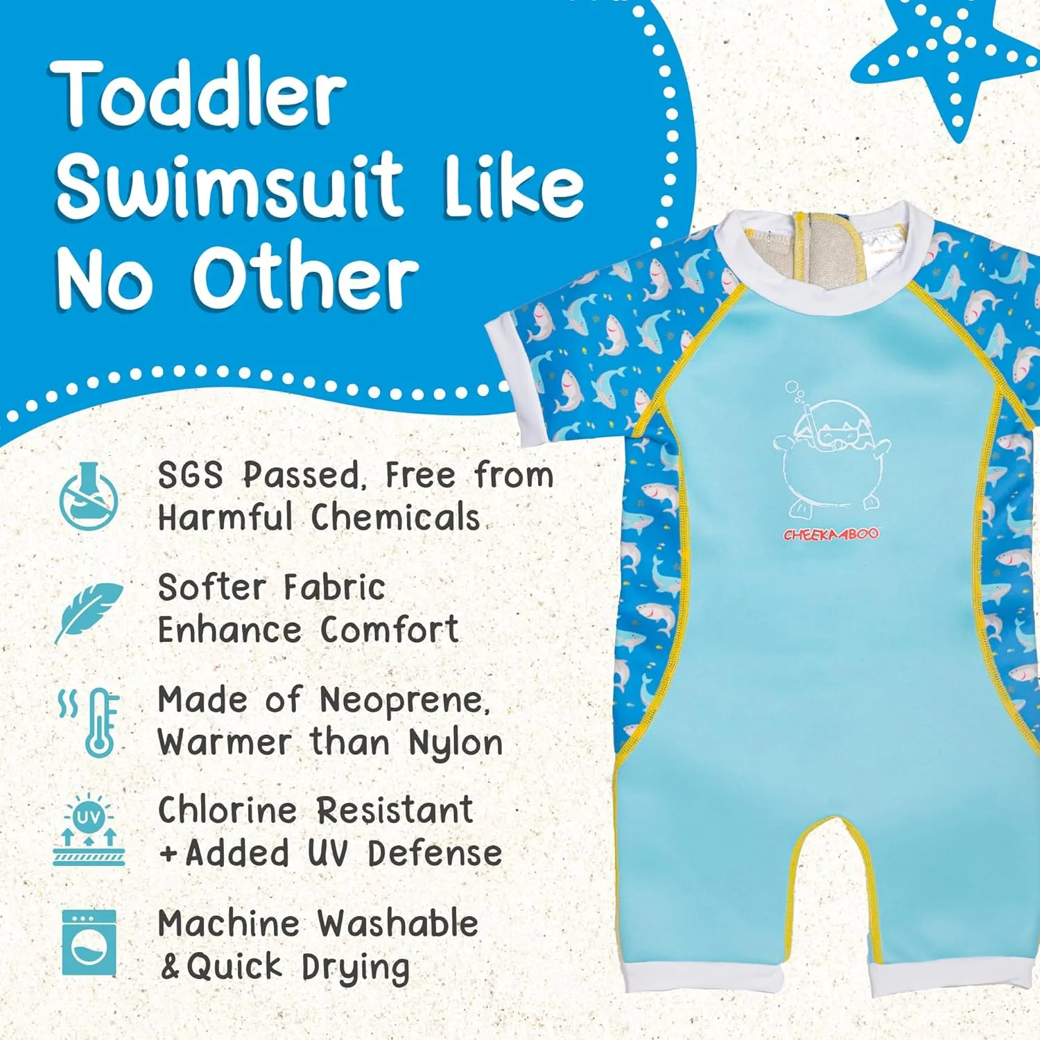 Warmiebabes Baby and Toddler Swimsuit, Thermal Baby Swimsuit Made with UPF50  Neoprene, Quick-Dry Wetsuit