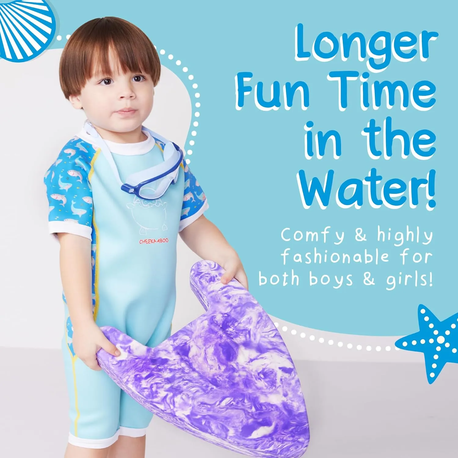 Warmiebabes Baby and Toddler Swimsuit, Thermal Baby Swimsuit Made with UPF50  Neoprene, Quick-Dry Wetsuit