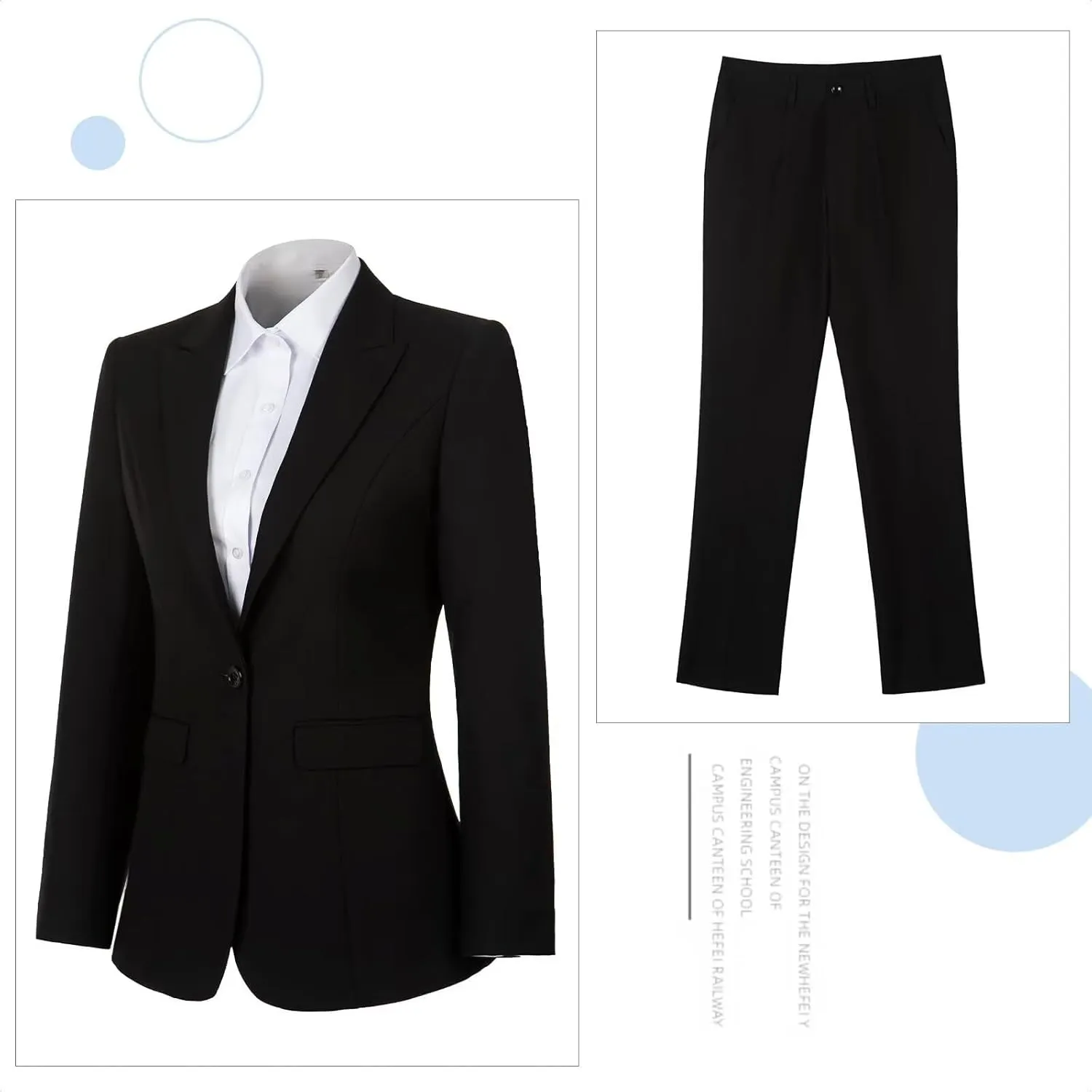Women Classic Suits 2 Piece Bussiness Professional Work Outfits Office Attire Slim Fit Dressy Blazer Jacket Pants Suit Sets