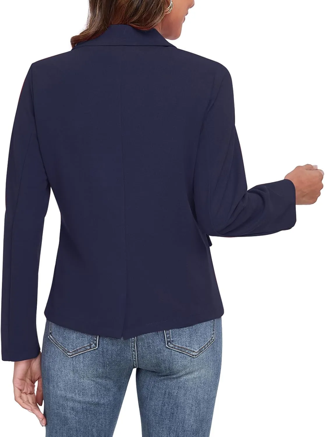 Womens Blazer Casual Long Sleeve Button Notch Lapel Work Office Business Blazers Jackets with Pockets