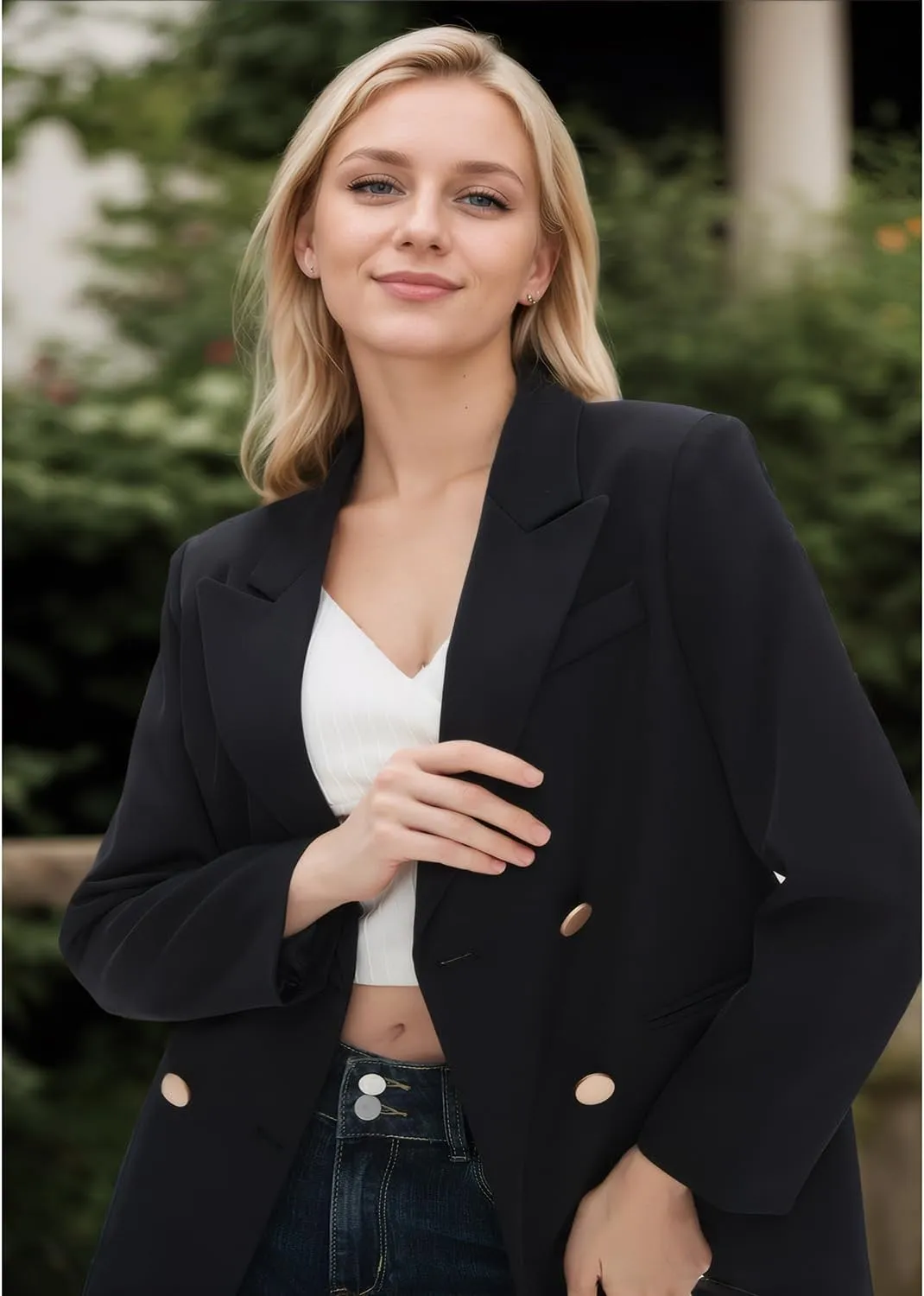 Women's Blazers & Suit Jackets Spring Casual Blazer Open Front Long Sleeve with Pockets Business Work Office 2025