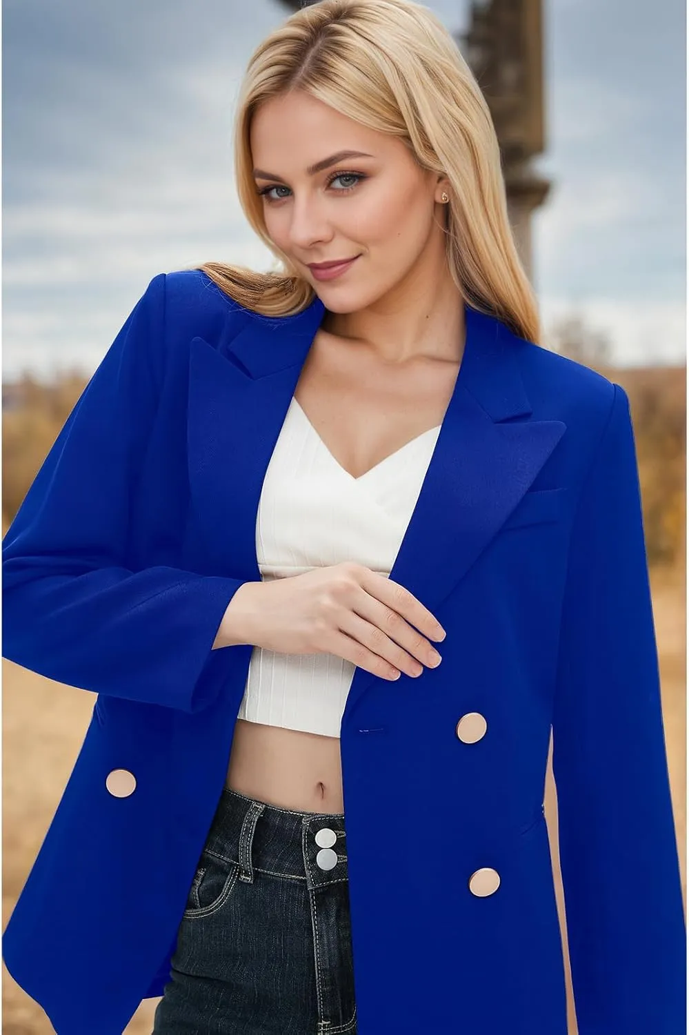 Women's Blazers & Suit Jackets Spring Casual Blazer Open Front Long Sleeve with Pockets Business Work Office 2025