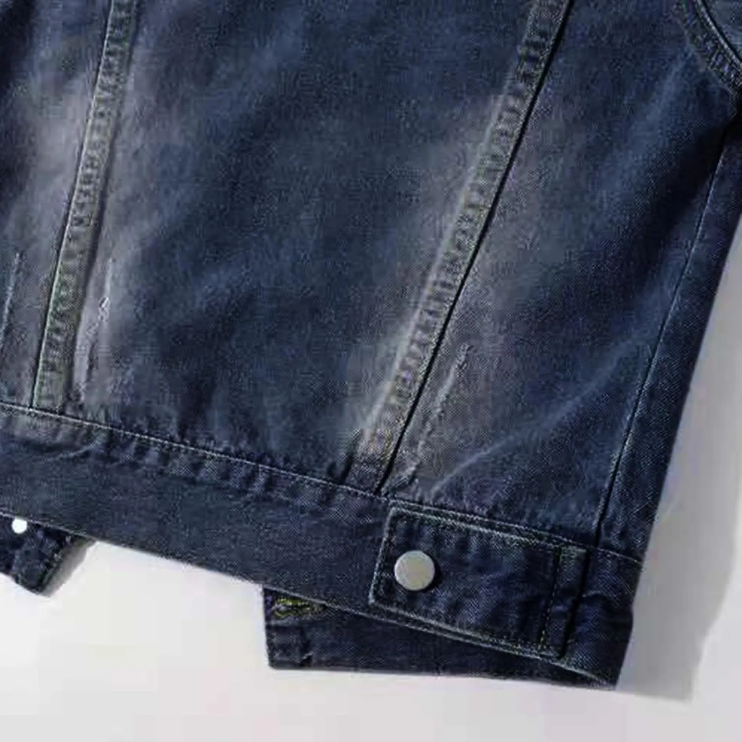 Womens Cropped Denim Jacket 3/4 Sleeve Plus Size Jean Jacket Lightweight Retro Coats