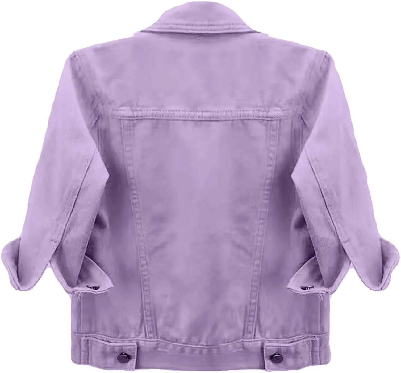 Womens Cropped Denim Jacket 3/4 Sleeve Plus Size Jean Jacket Lightweight Retro Coats