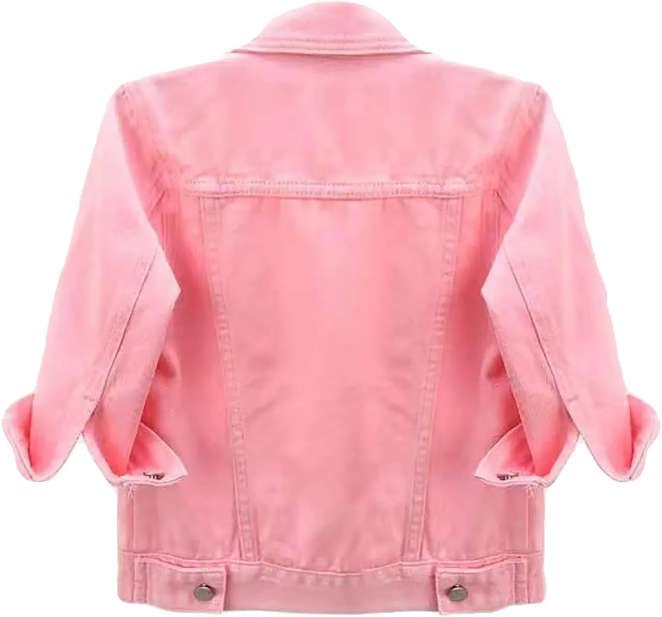 Womens Cropped Denim Jacket 3/4 Sleeve Plus Size Jean Jacket Lightweight Retro Coats