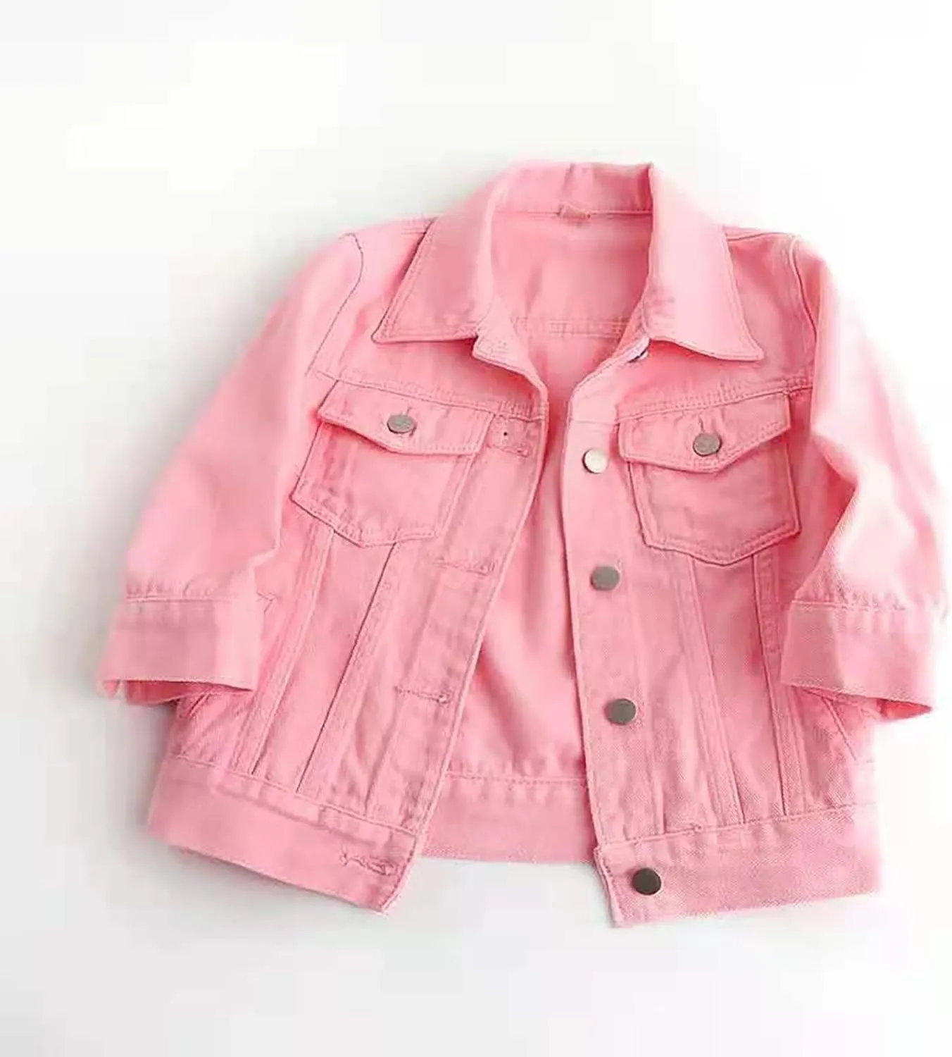 Womens Cropped Denim Jacket 3/4 Sleeve Plus Size Jean Jacket Lightweight Retro Coats