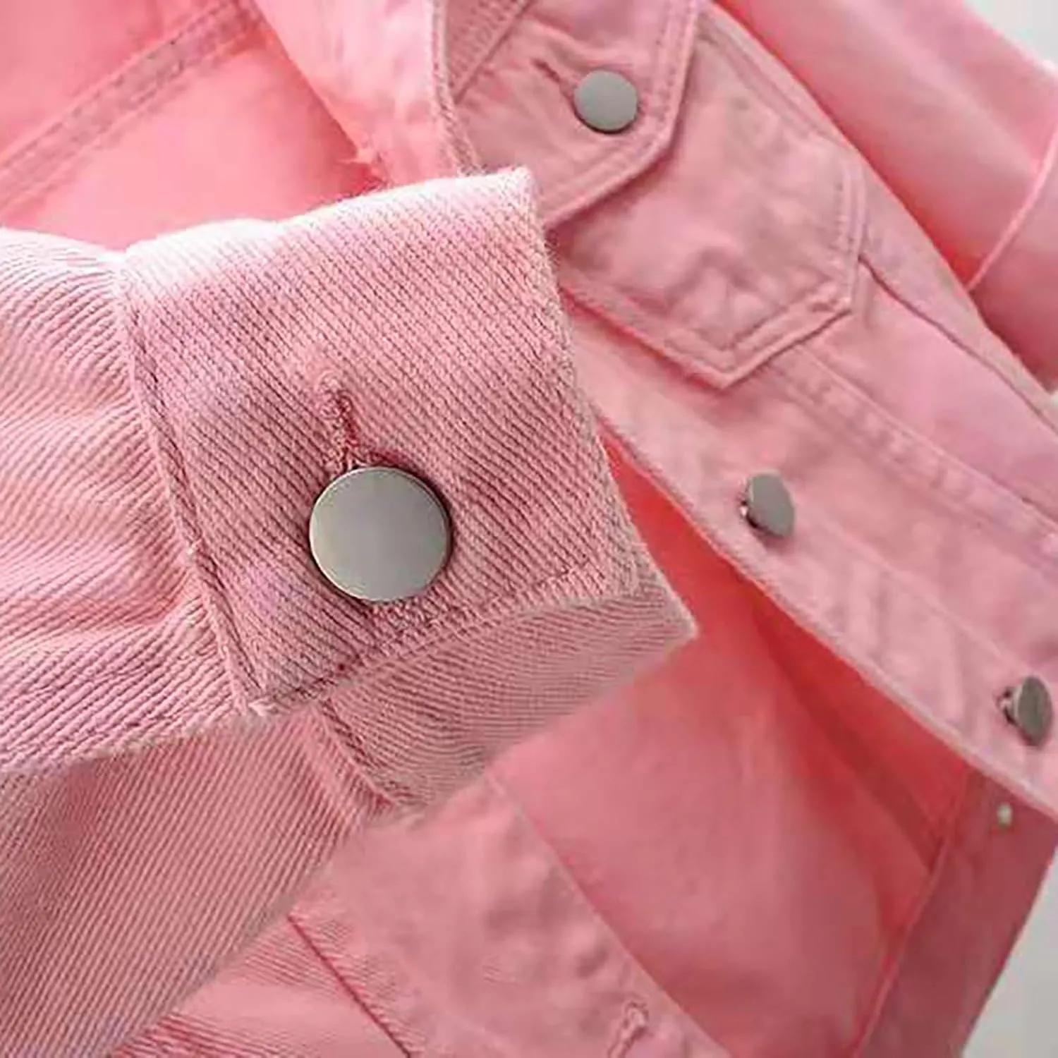Womens Cropped Denim Jacket 3/4 Sleeve Plus Size Jean Jacket Lightweight Retro Coats
