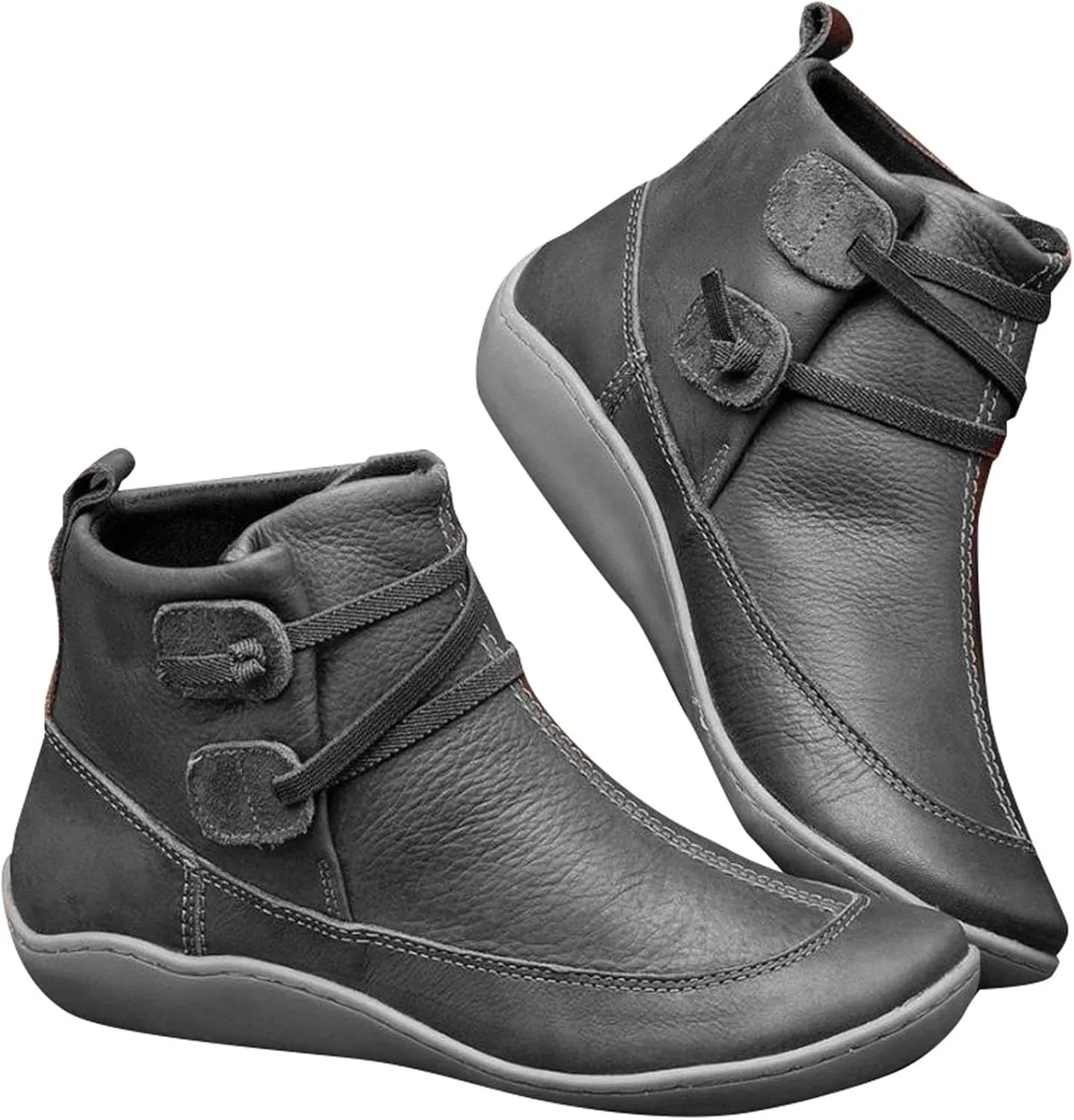 Womens Snow Boots Ankle Cowboy Booties Wide Width Womens Low Boots Ankle Steel Toe Shoes for Women Lightweight Breathable Pointed Toe Mid Heel Slip On