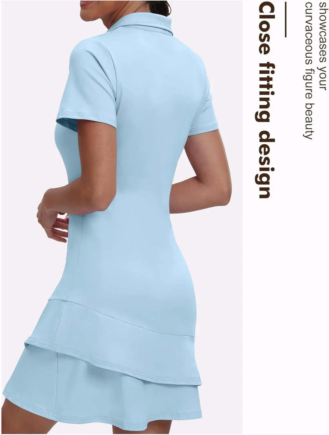 Womens Two Piece Tennis Golf Dress UPF 50  Active Athletic Exercise Sports Wear with Pocket and Shorts