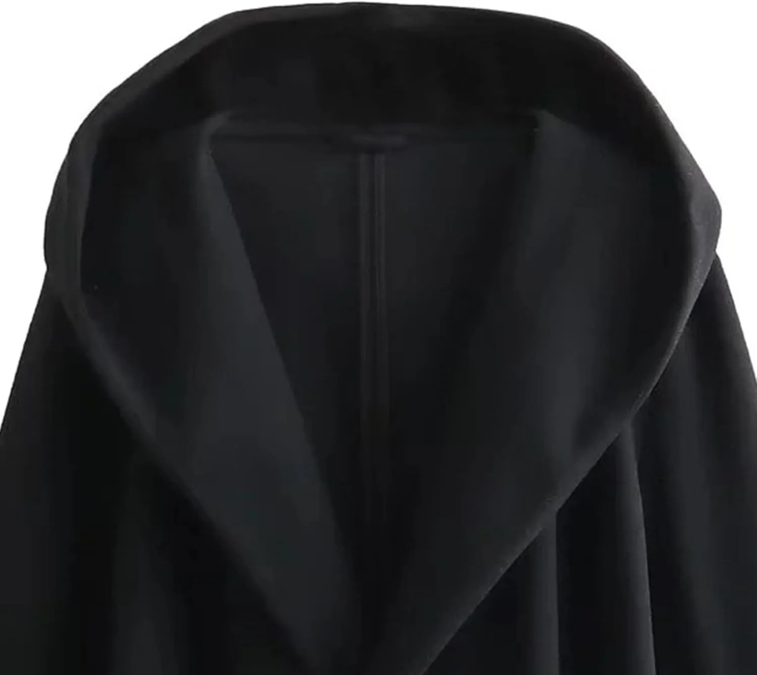 Womens Wool Blend Hooded Coats Long Sleeve Belted Trench Coat Casual Open Front Cardigan Jackets Overcoat