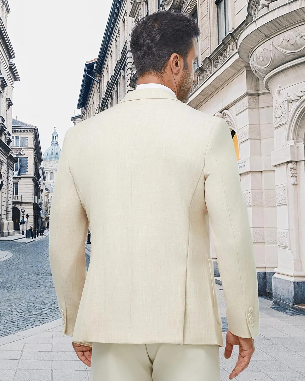 WULFUL Men's Sport Coats Blazers Linen Cotton Blazer Regular Fit One Button Suit Jacket with 2 Pockets