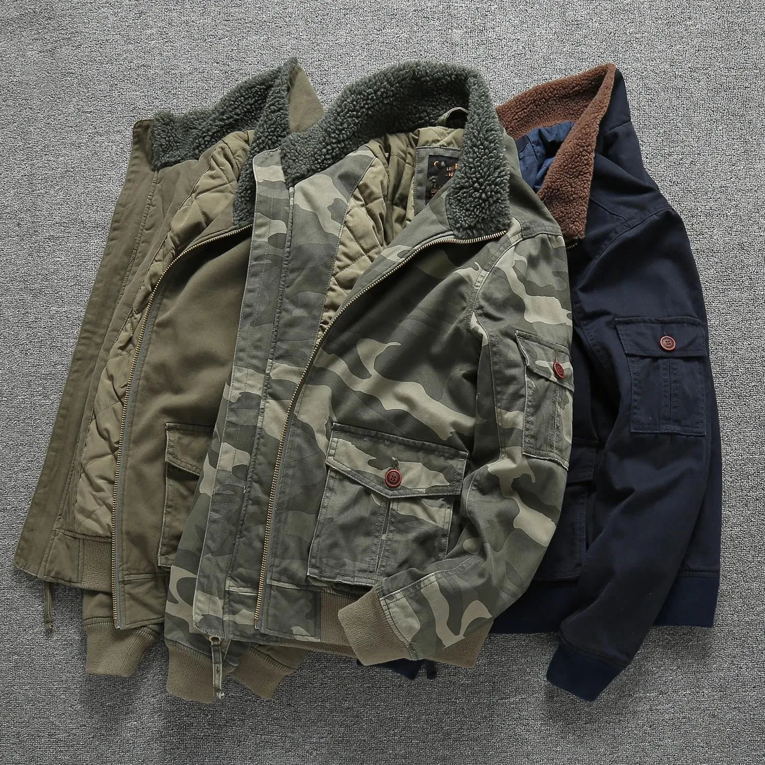 Xingfenly Men' Winter Thicken Jacket with Hood Multi Mid-Length Outerwear Tactical Camouflage Cotton-padded Base Coat