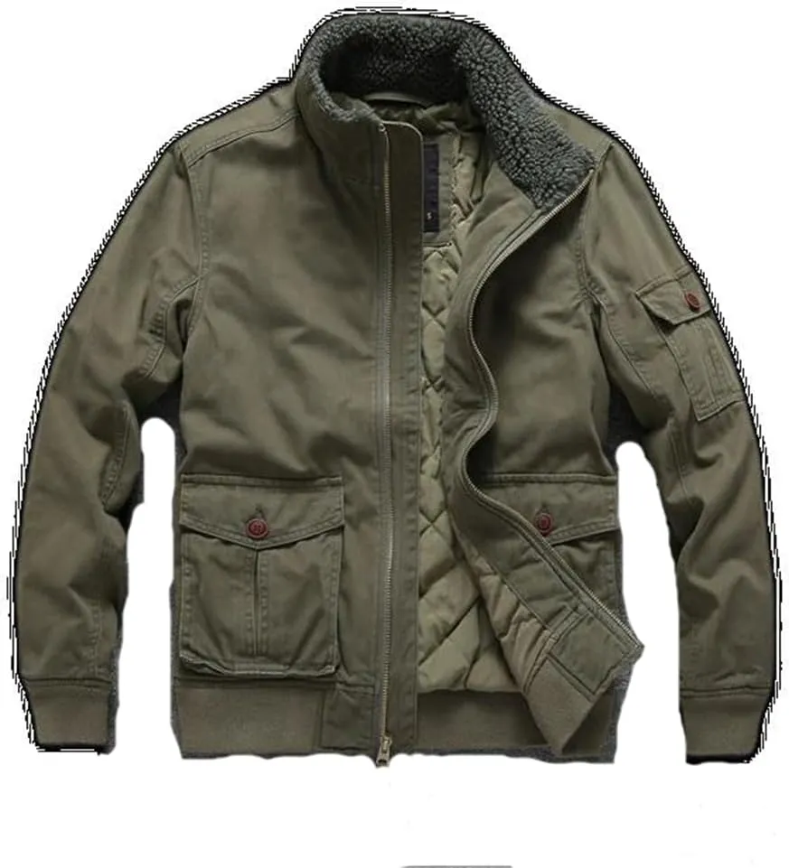 Xingfenly Men' Winter Thicken Jacket with Hood Multi Mid-Length Outerwear Tactical Camouflage Cotton-padded Base Coat